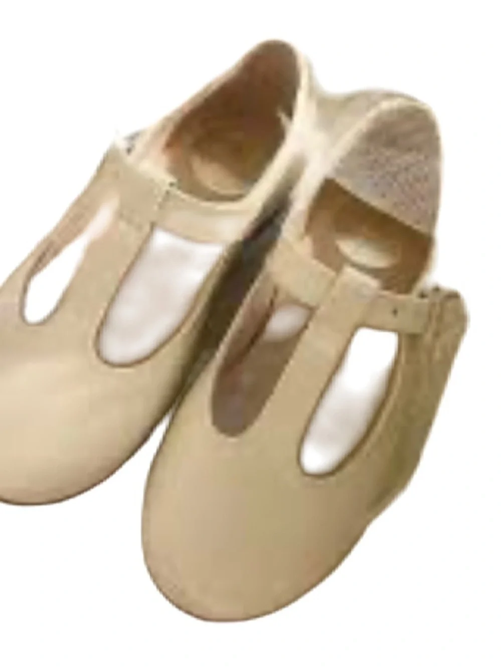 Beberlis T-Strap Comfort Flats in Light Beige Sz 37